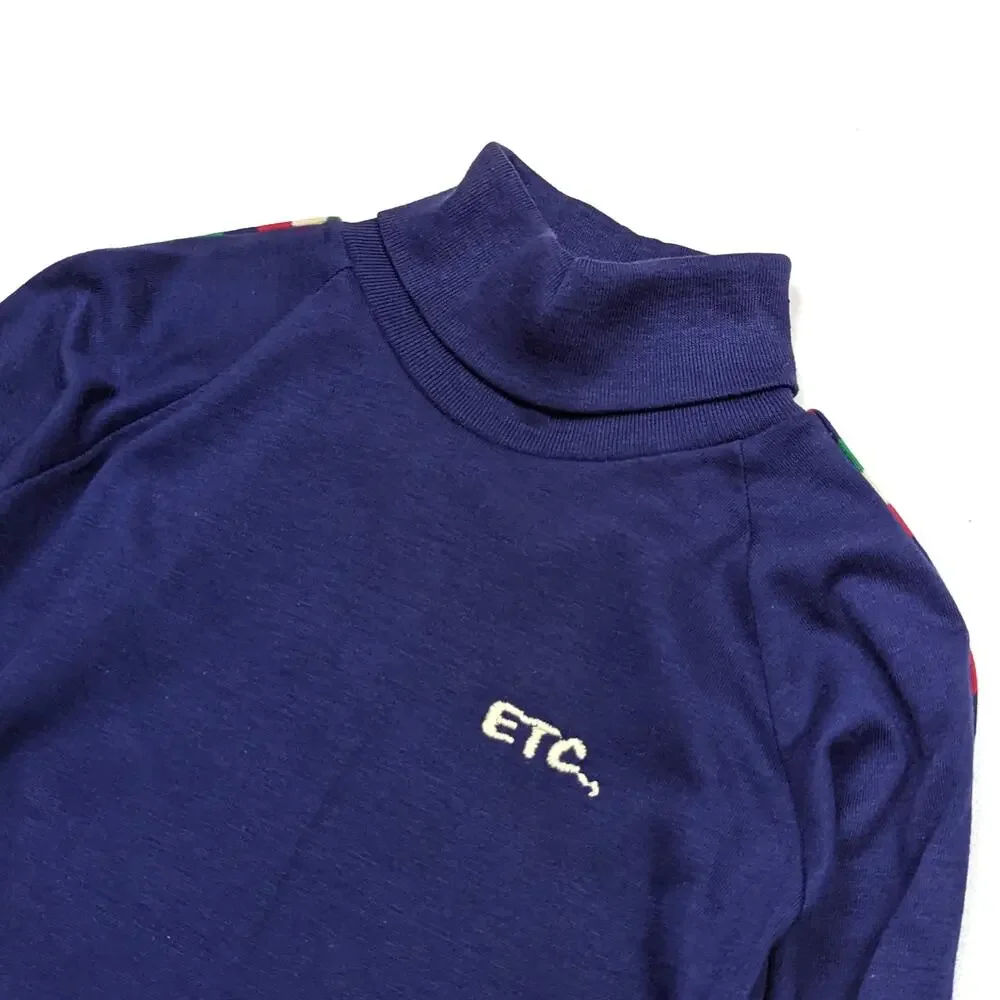 Vintage Tog-a-longs Turtleneck Boys Size 6X Navy Shirt Long Sleeve